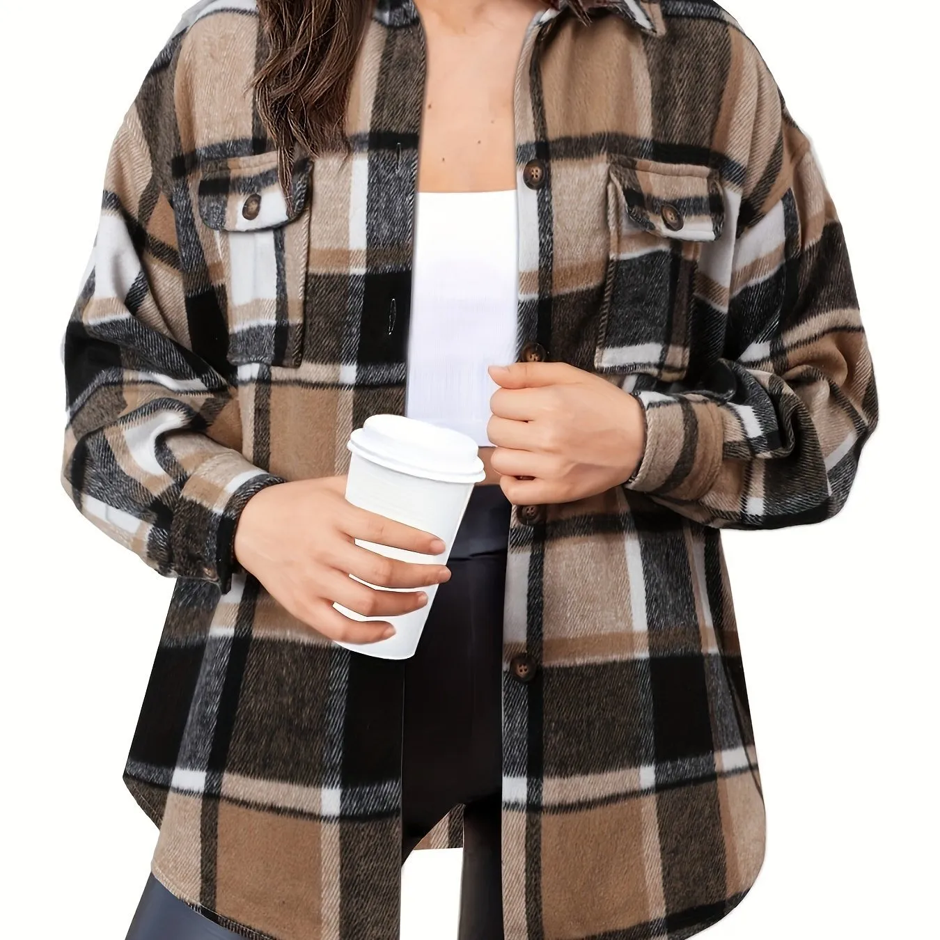 🔥 Elegance & Warmth: Women's Slim Wool Plaid Coat 🔥