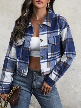 🔥 Elegance & Warmth: Women's Slim Wool Plaid Coat 🔥