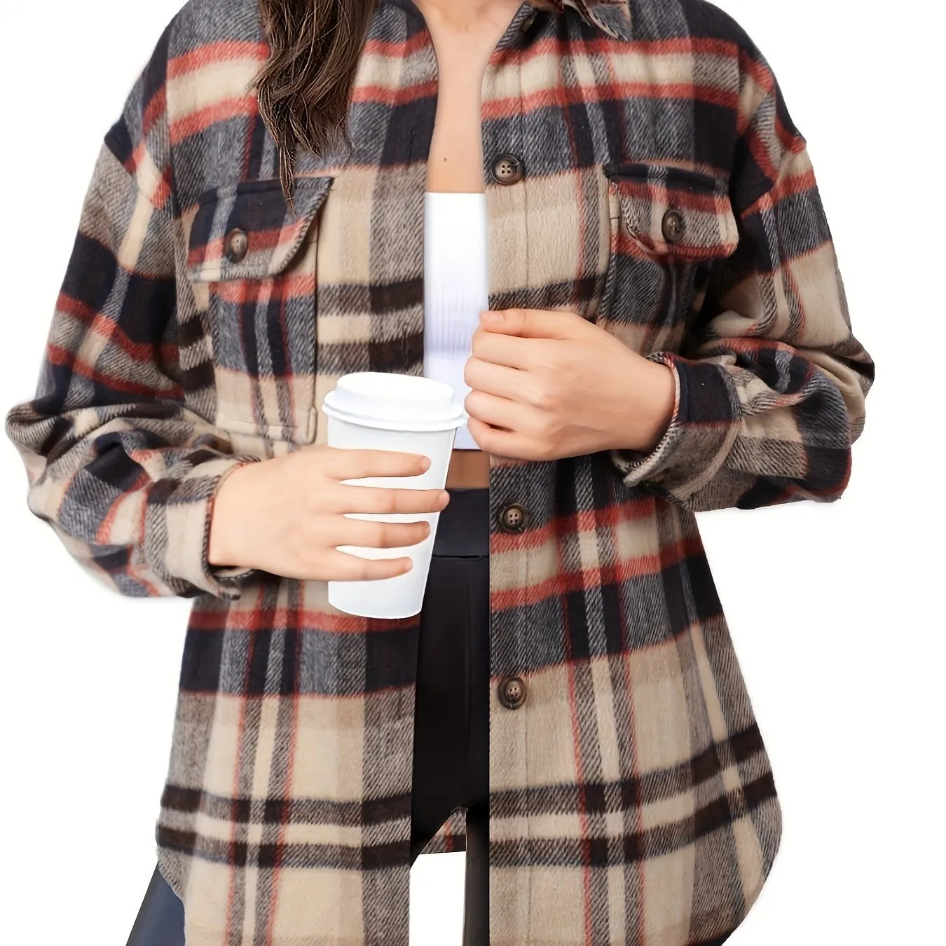 🔥 Elegance & Warmth: Women's Slim Wool Plaid Coat 🔥