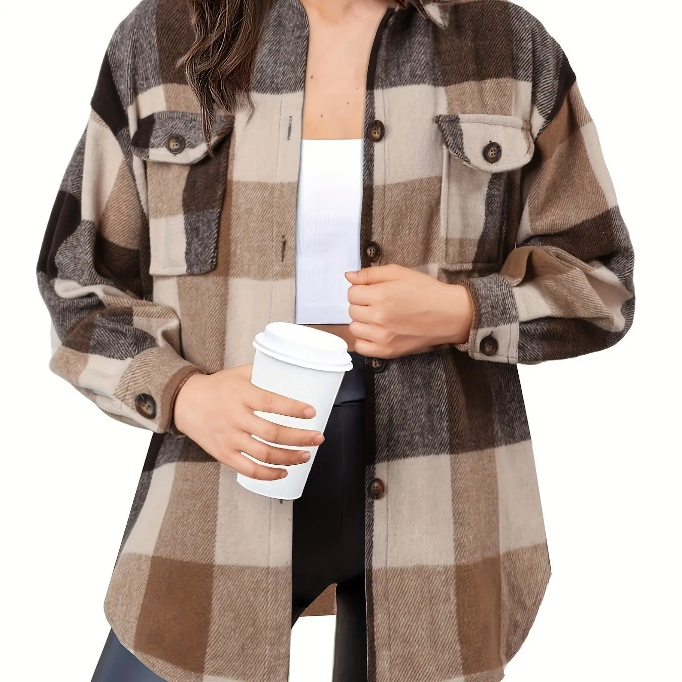 🔥 Elegance & Warmth: Women's Slim Wool Plaid Coat 🔥