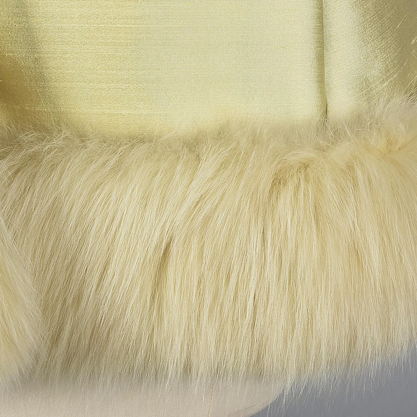 1960s Yellow Silk Cape with Fox Fur Trim