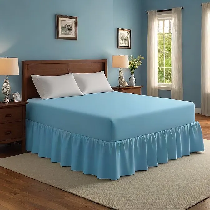 30" Inch Drop Wrap-Around Bed Skirt Ivory 1-Piece Egyptian Cotton
