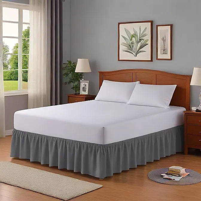 30" Inch Drop Wrap-Around Bed Skirt Ivory 1-Piece Egyptian Cotton
