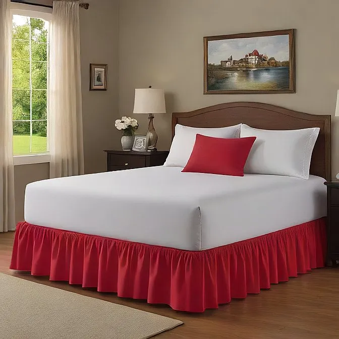 30" Inch Drop Wrap-Around Bed Skirt Ivory 1-Piece Egyptian Cotton