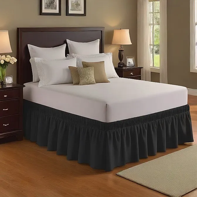 30" Inch Drop Wrap-Around Bed Skirt Ivory 1-Piece Egyptian Cotton