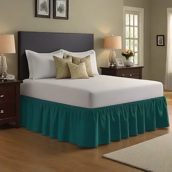 30" Inch Drop Wrap-Around Bed Skirt Ivory 1-Piece Egyptian Cotton