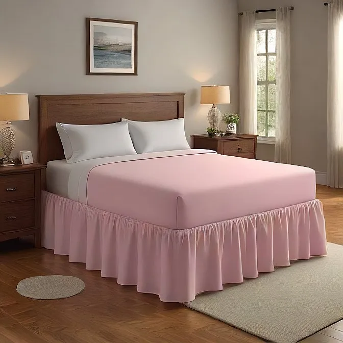 30" Inch Drop Wrap-Around Bed Skirt Ivory 1-Piece Egyptian Cotton