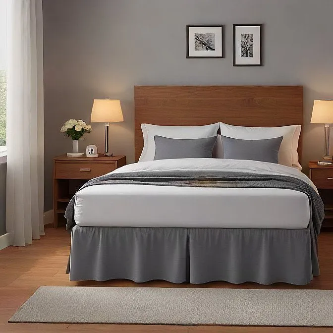 30" Inch Drop Wrap-Around Bed Skirt Ivory 1-Piece Egyptian Cotton