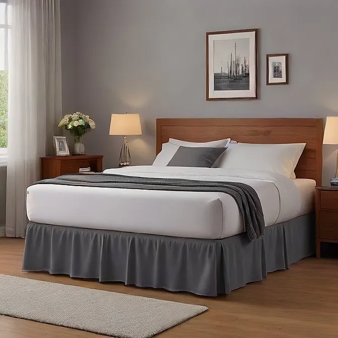 30" Inch Drop Wrap-Around Bed Skirt Ivory 1-Piece Egyptian Cotton