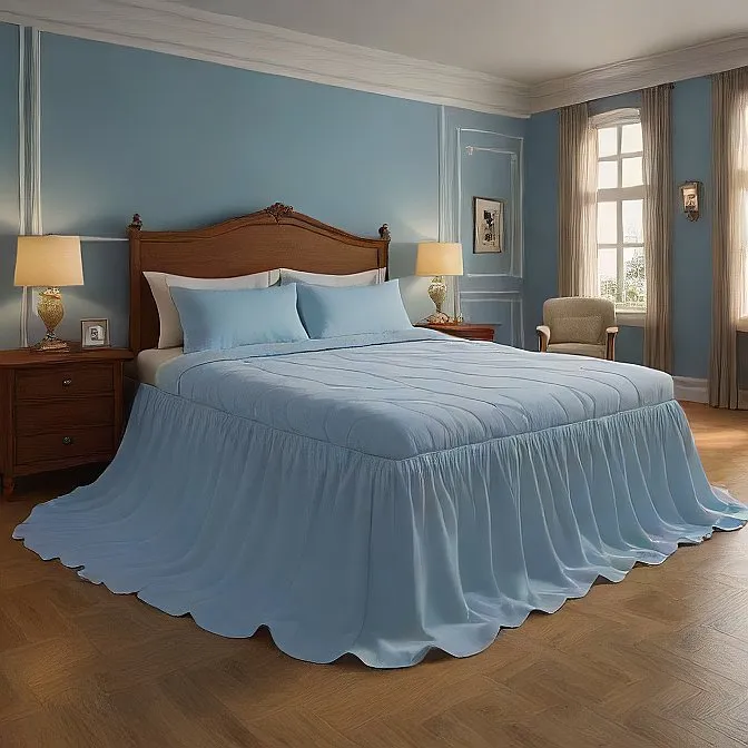 30" Inch Drop Wrap-Around Bed Skirt Ivory 1-Piece Egyptian Cotton