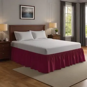 30" Inch Drop Wrap-Around Bed Skirt Ivory 1-Piece Egyptian Cotton