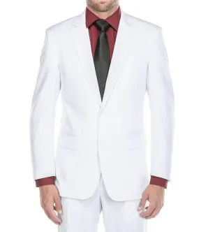 (36R, 48S) 2 Piece Suit 2 Buttons Regular Fit In White