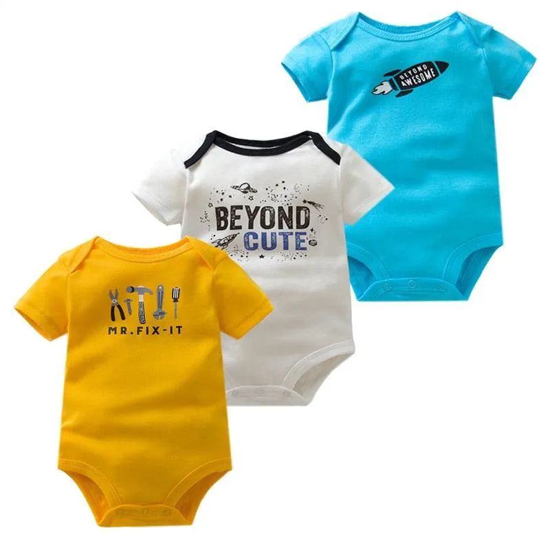 3PCS/Pack Soft Cotton Baby Bodysuit