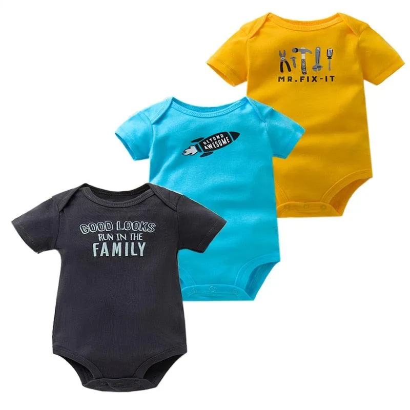 3PCS/Pack Soft Cotton Baby Bodysuit