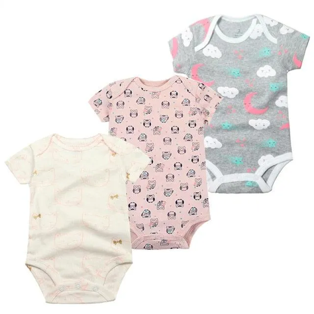 3PCS/Pack Soft Cotton Baby Bodysuit