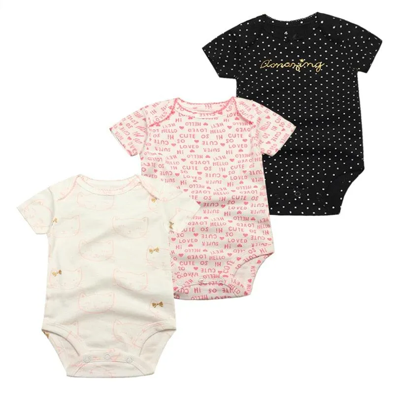 3PCS/Pack Soft Cotton Baby Bodysuit