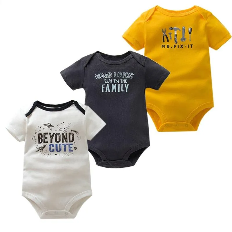 3PCS/Pack Soft Cotton Baby Bodysuit