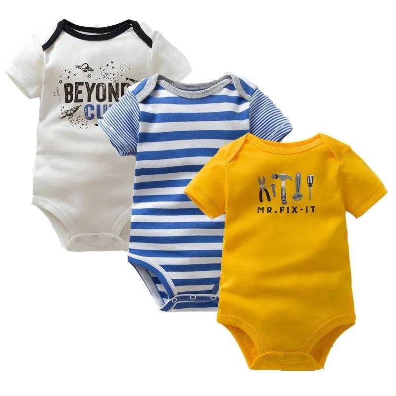 3PCS/Pack Soft Cotton Baby Bodysuit