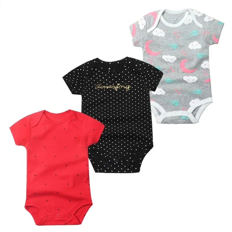 3PCS/Pack Soft Cotton Baby Bodysuit