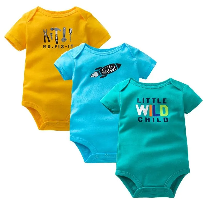 3PCS/Pack Soft Cotton Baby Bodysuit