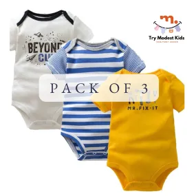 3PCS/Pack Soft Cotton Baby Bodysuit