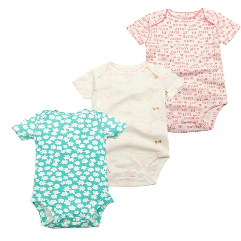 3PCS/Pack Soft Cotton Baby Bodysuit