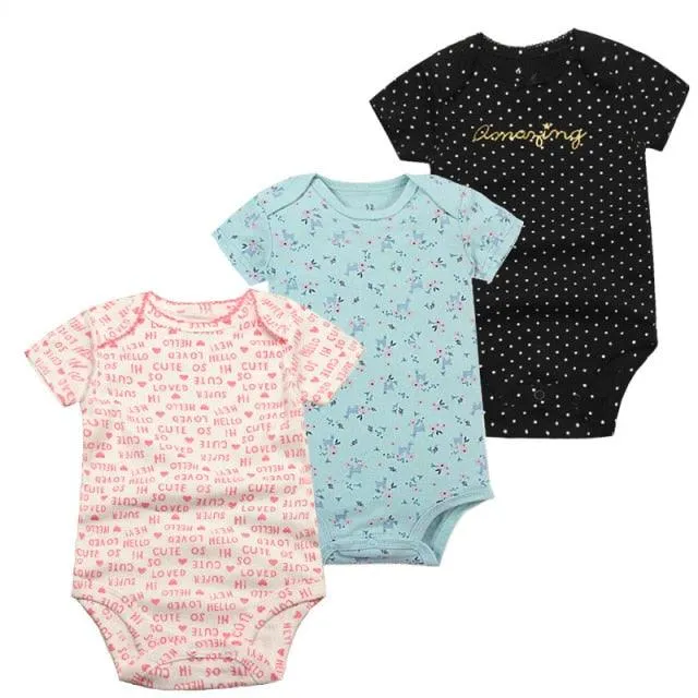 3PCS/Pack Soft Cotton Baby Bodysuit