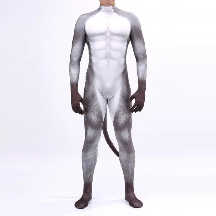 Animal Cosplay Carnival Costume Adults Bodysuit Unisex with Paws and Tail