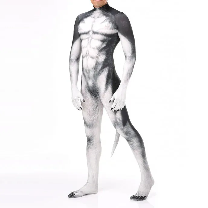 Animal Cosplay Carnival Costume Adults Bodysuit Unisex with Paws and Tail