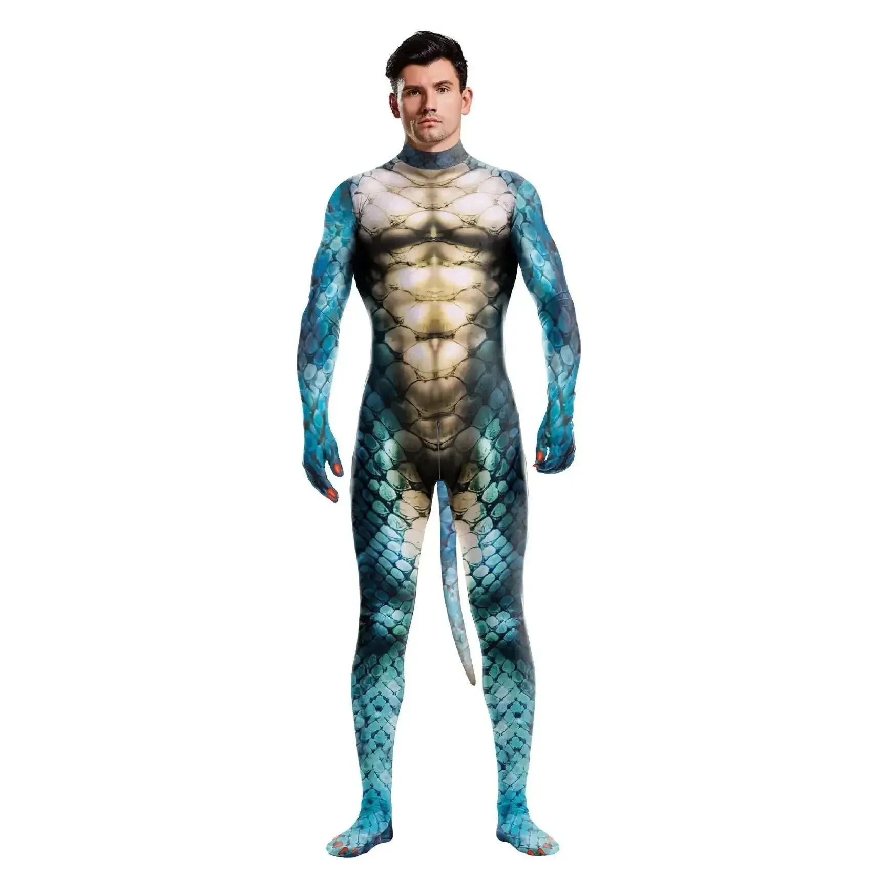Animal Cosplay Carnival Costume Adults Bodysuit Unisex with Paws and Tail
