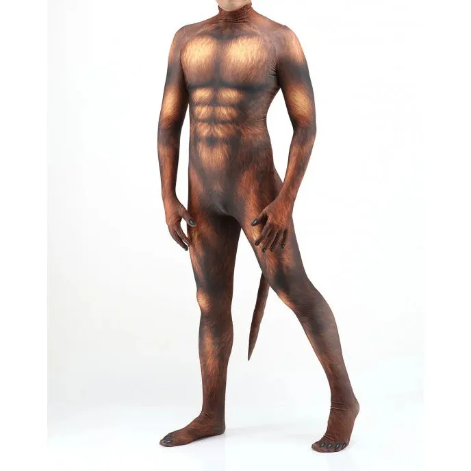 Animal Cosplay Carnival Costume Adults Bodysuit Unisex with Paws and Tail