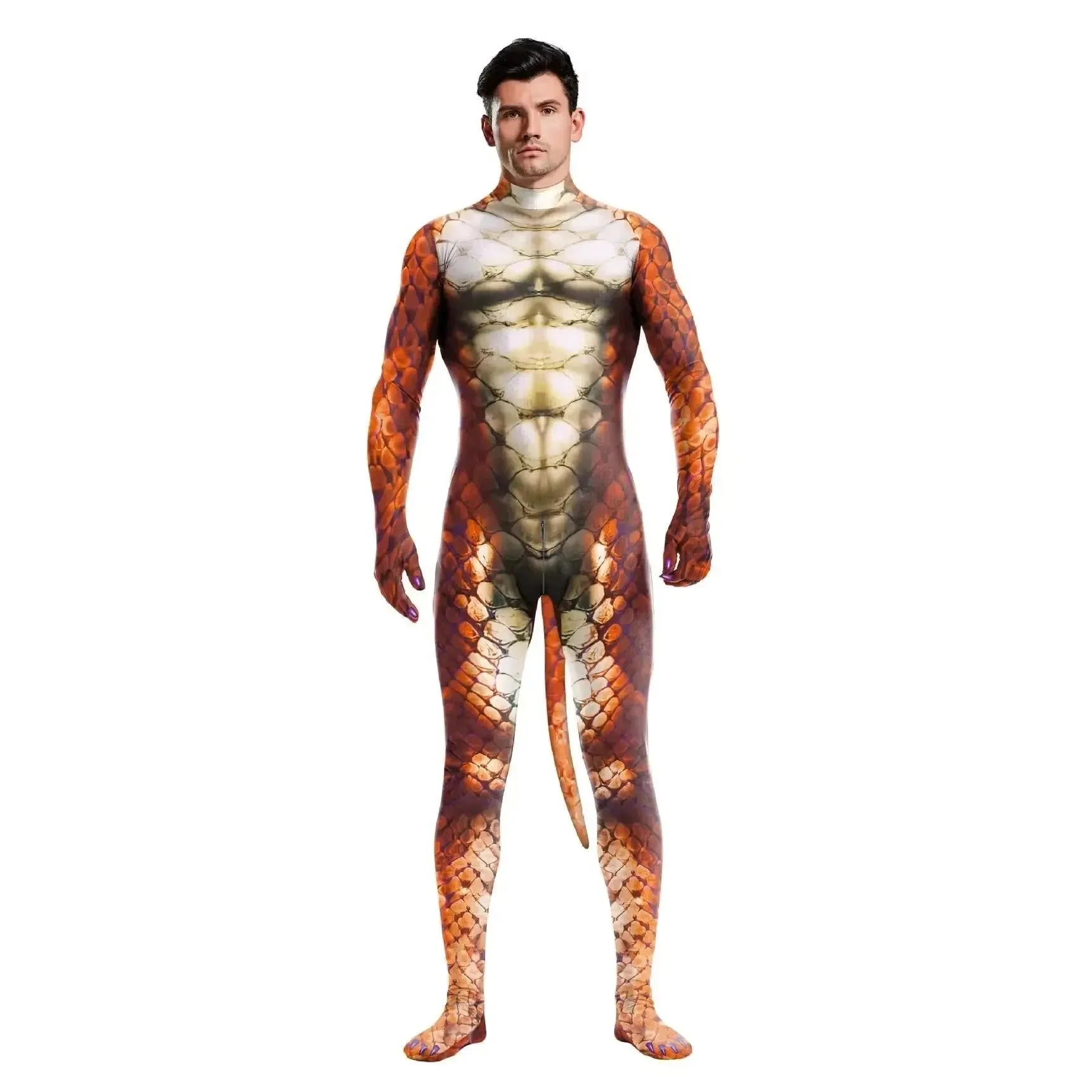 Animal Cosplay Carnival Costume Adults Bodysuit Unisex with Paws and Tail