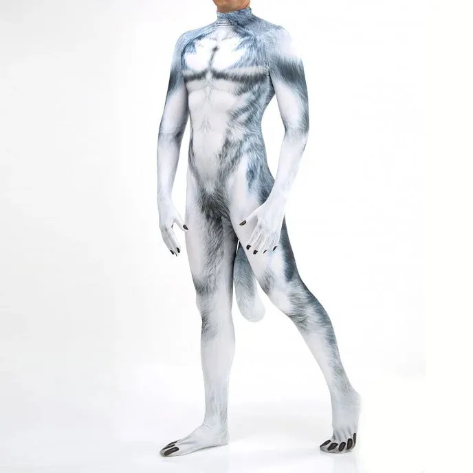 Animal Cosplay Carnival Costume Adults Bodysuit Unisex with Paws and Tail