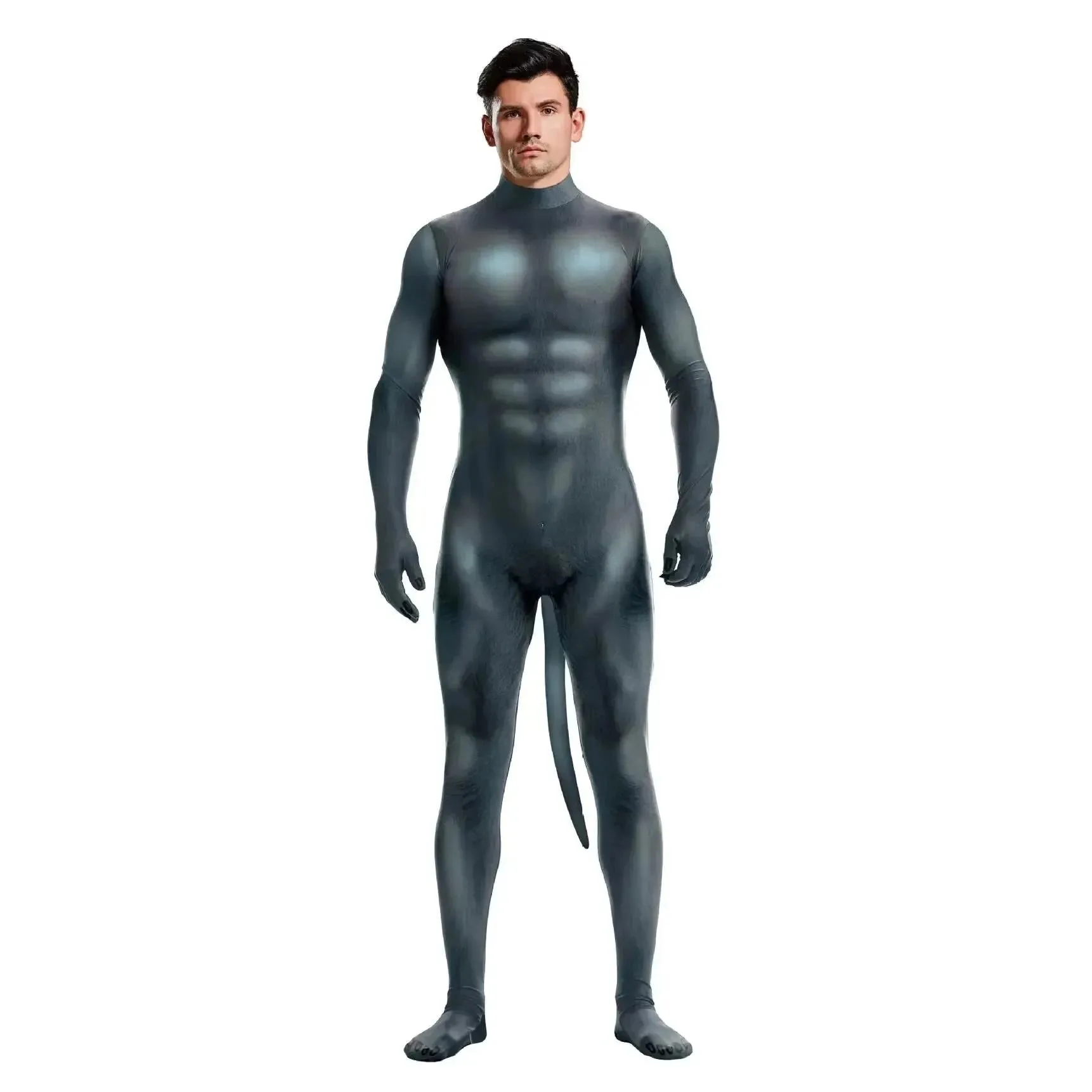 Animal Cosplay Carnival Costume Adults Bodysuit Unisex with Paws and Tail