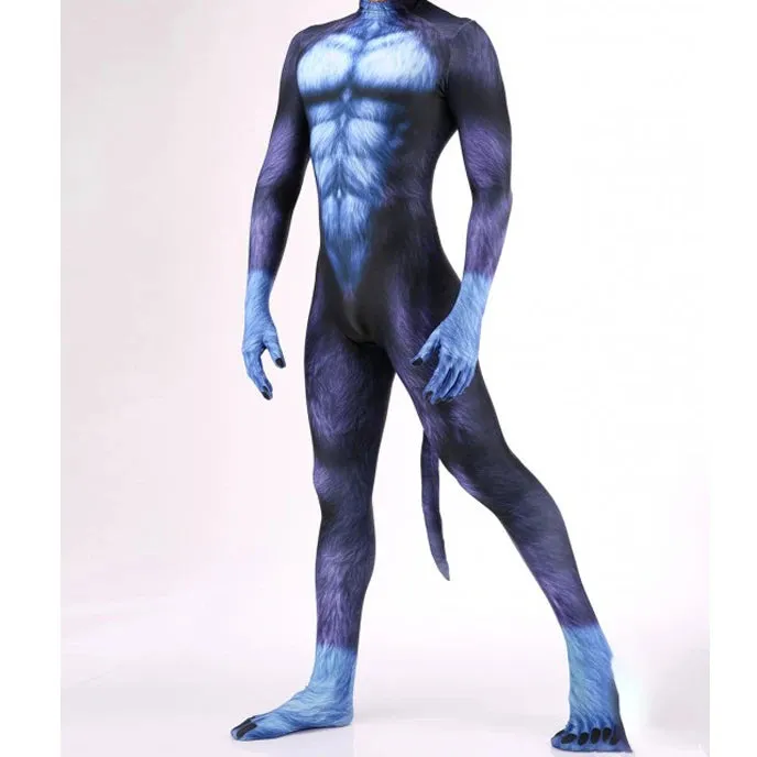 Animal Cosplay Carnival Costume Adults Bodysuit Unisex with Paws and Tail