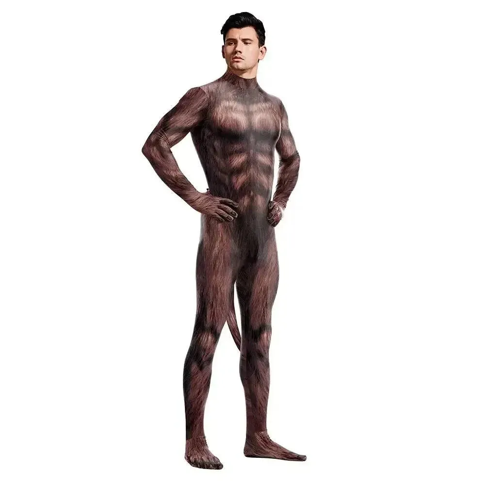 Animal Cosplay Carnival Costume Adults Bodysuit Unisex with Paws and Tail