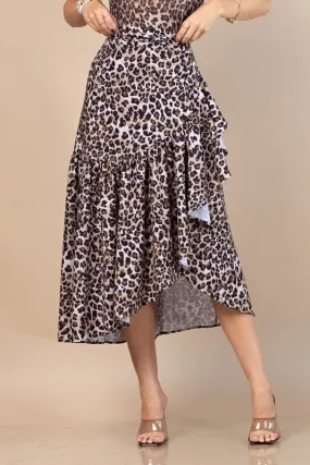 Animal Print Wrap Skirt