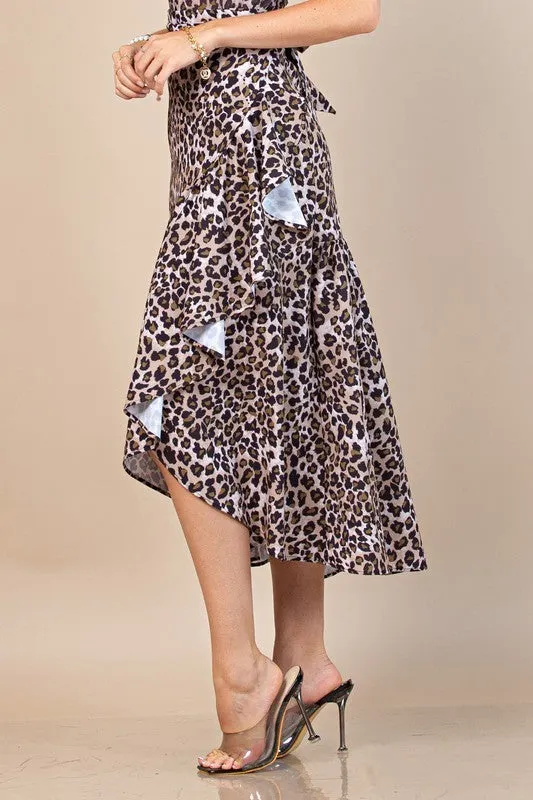 Animal Print Wrap Skirt