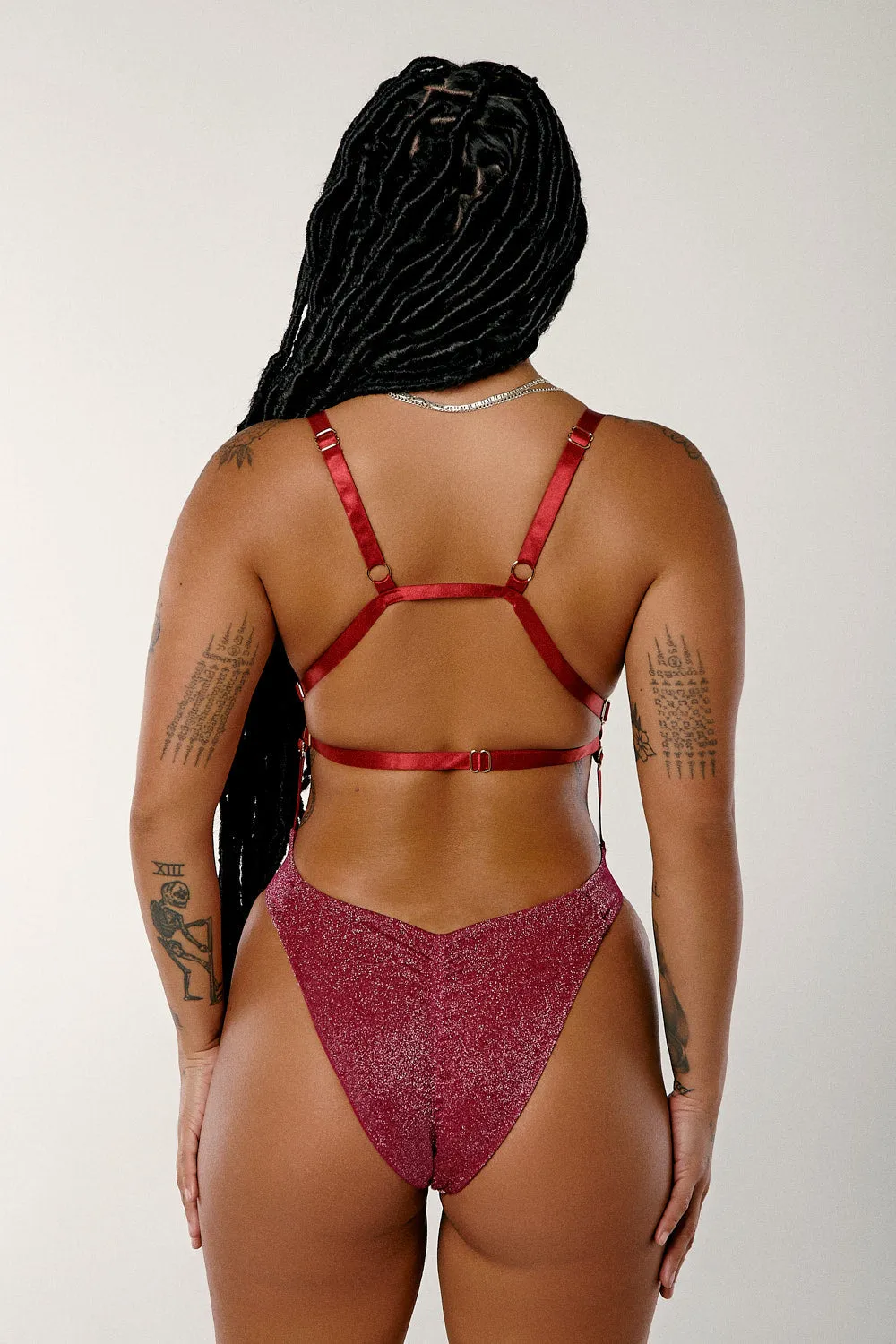 Aphrodite Sparkle Bodysuit - Limited Edition Sangria Sparkle