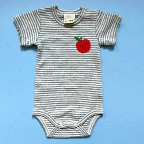 Apple Embroidered Organic Cotton Baby Bodysuit