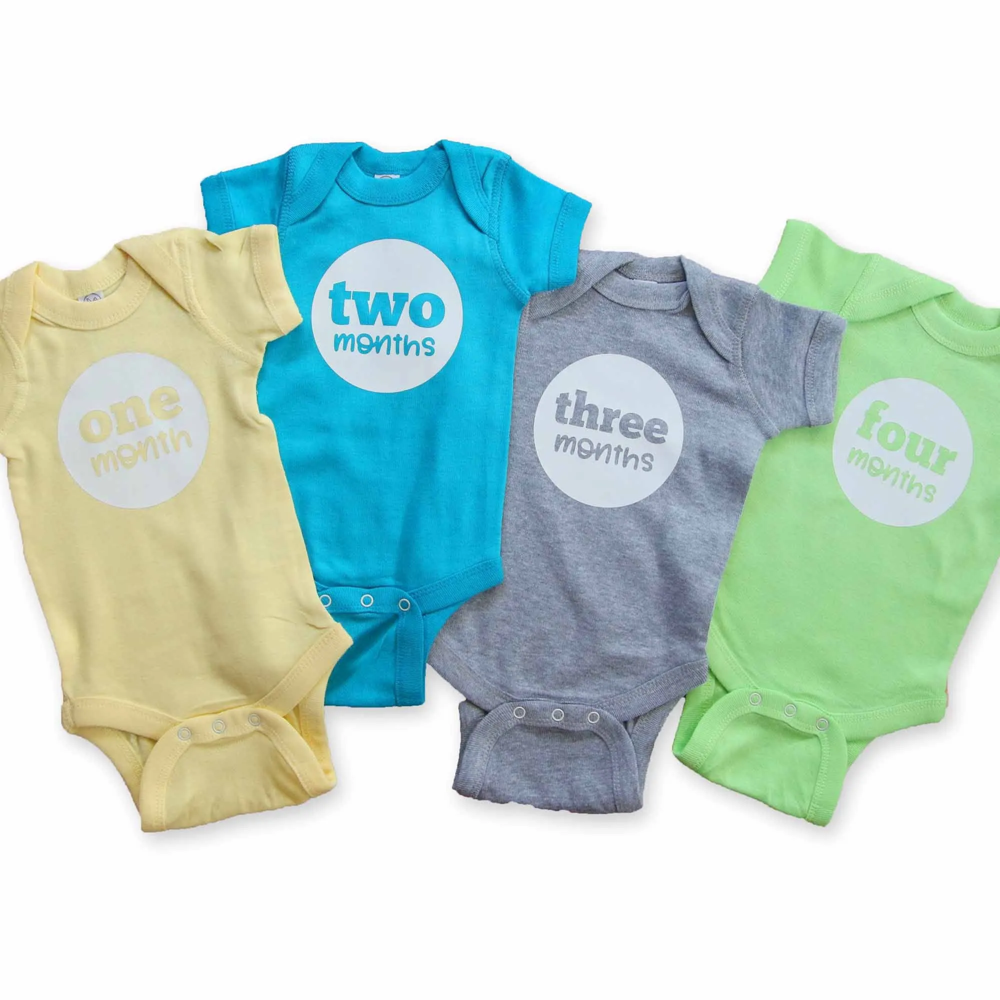 Baby Gender Neutral Monthly Photo Bodysuit Set