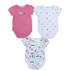 BABY GIRLS 3PCS BODYSUIT - PINK
