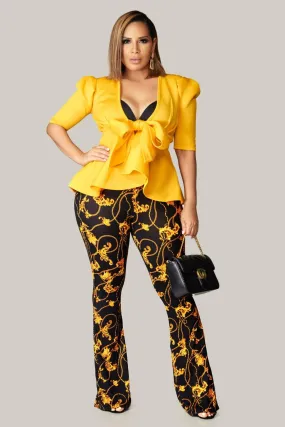 Baroque Chain Printed Flared Pants