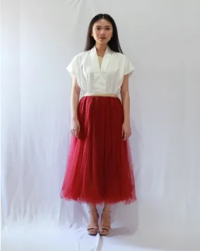 Basic Tulle Skirt - Burgundy