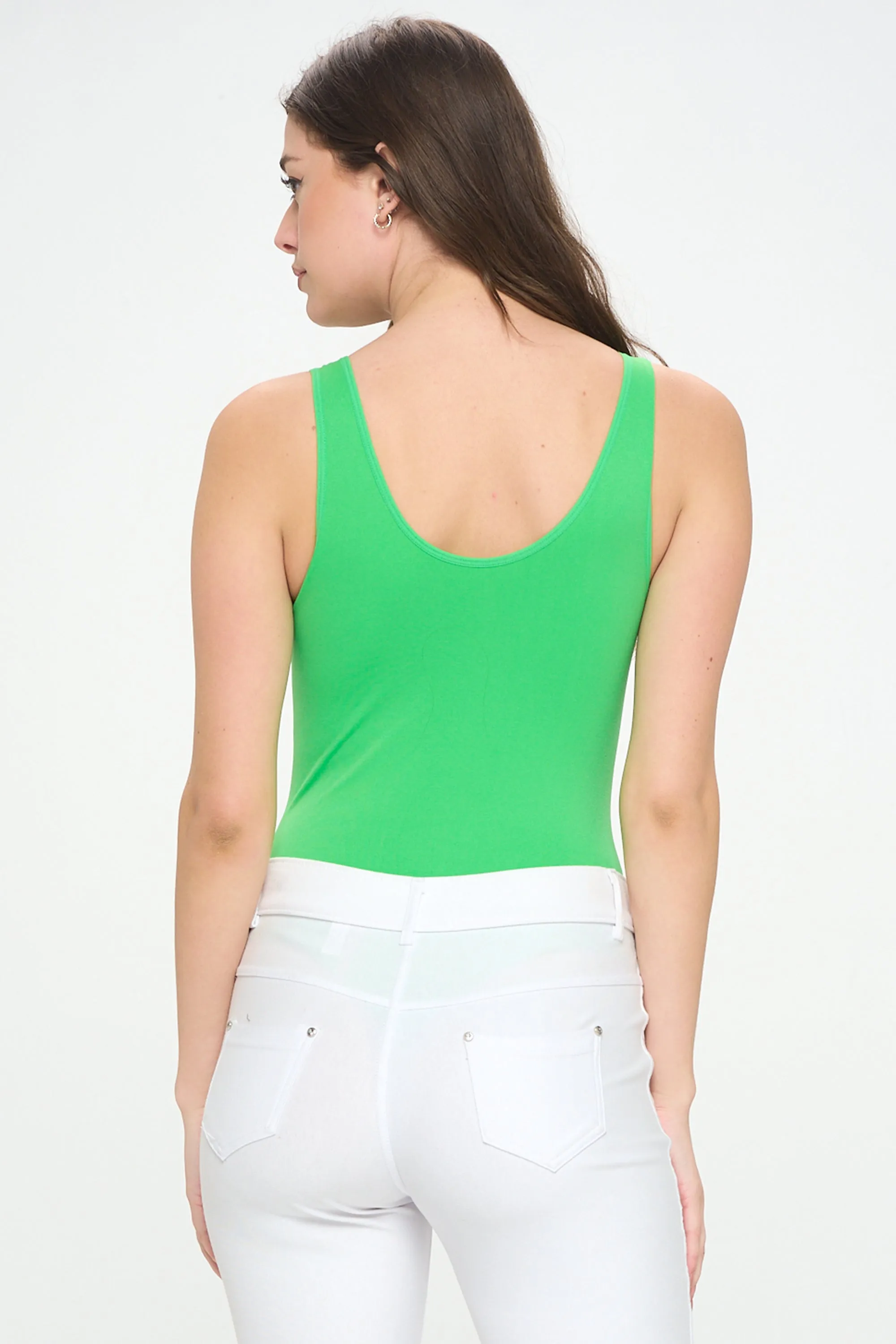 Basic V-Neck Tank Top Bodysuit