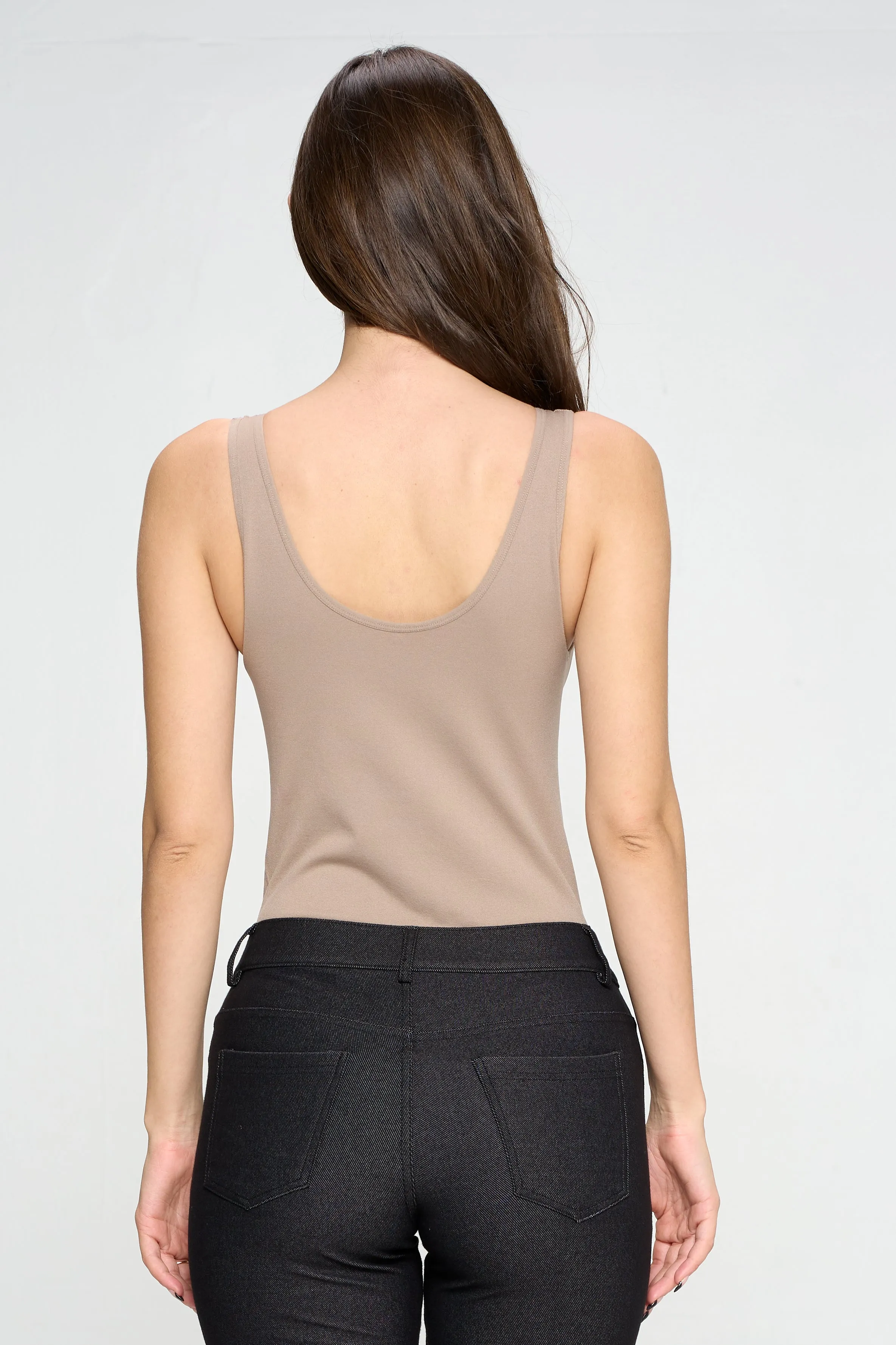 Basic V-Neck Tank Top Bodysuit