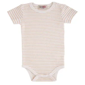Beige Striped Modal Bodysuit
