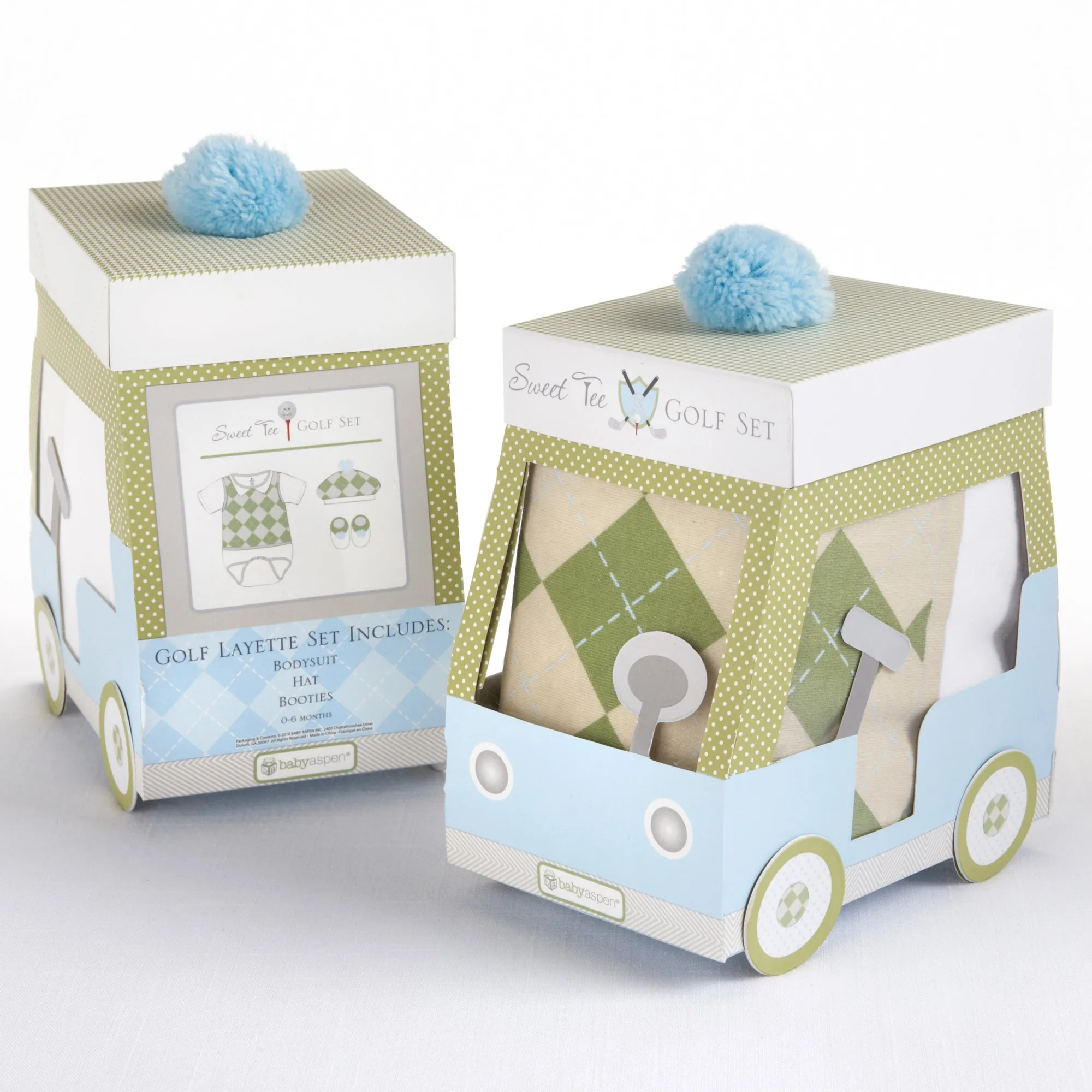 Big Dreamzzz Sweet Tee 3-Piece Golf Layette Set in Golf Cart Packaging