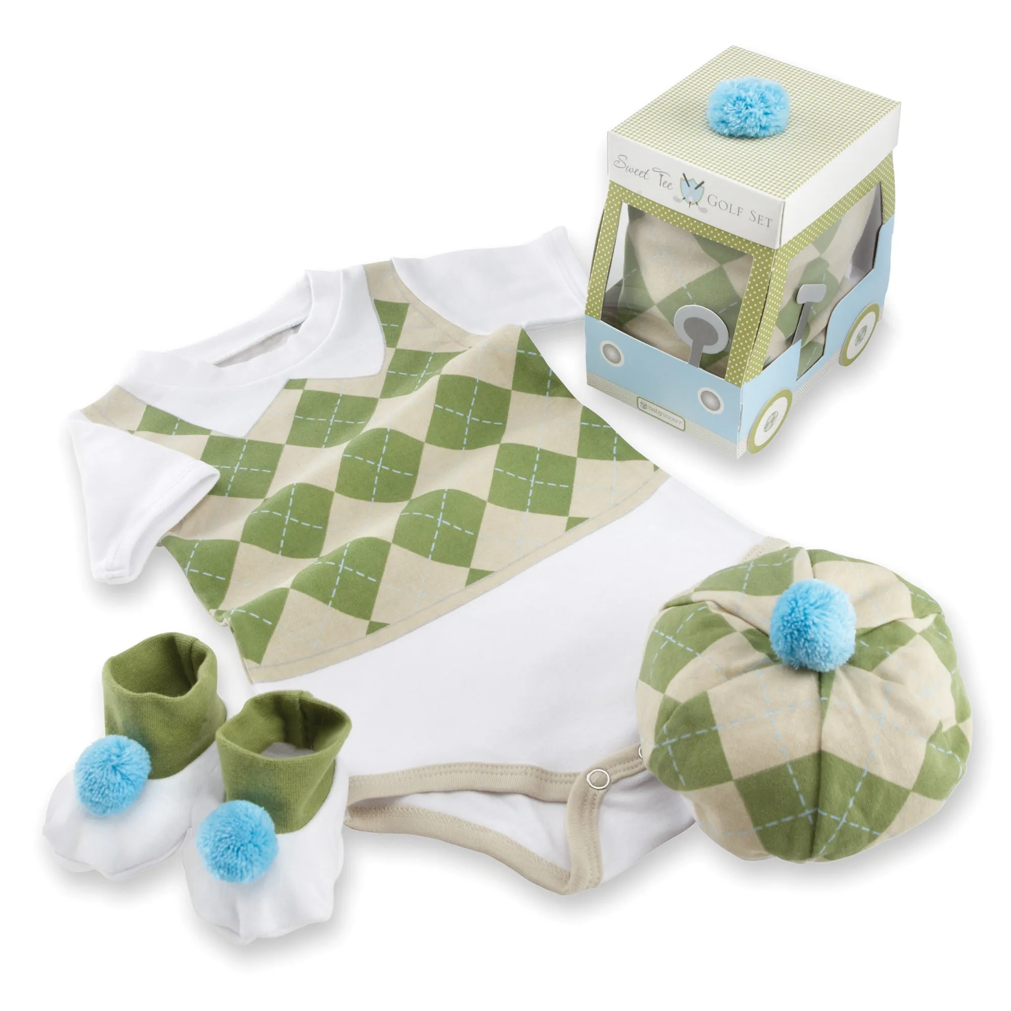 Big Dreamzzz Sweet Tee 3-Piece Golf Layette Set in Golf Cart Packaging