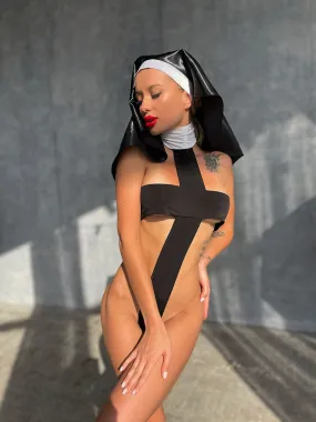 Black Cross Nun Playsuit
